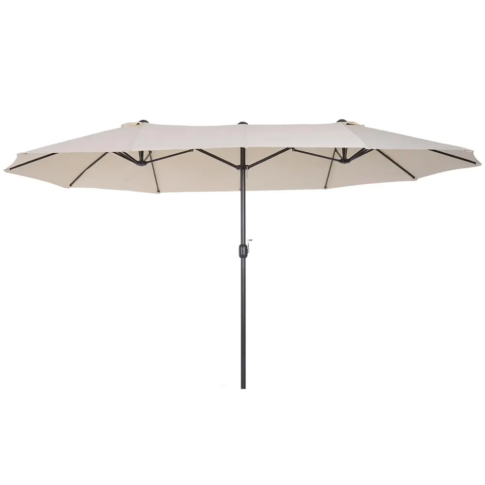 Stort Dubbelparasoll med Vev Ovalt 455 x 270 x 240 Cm