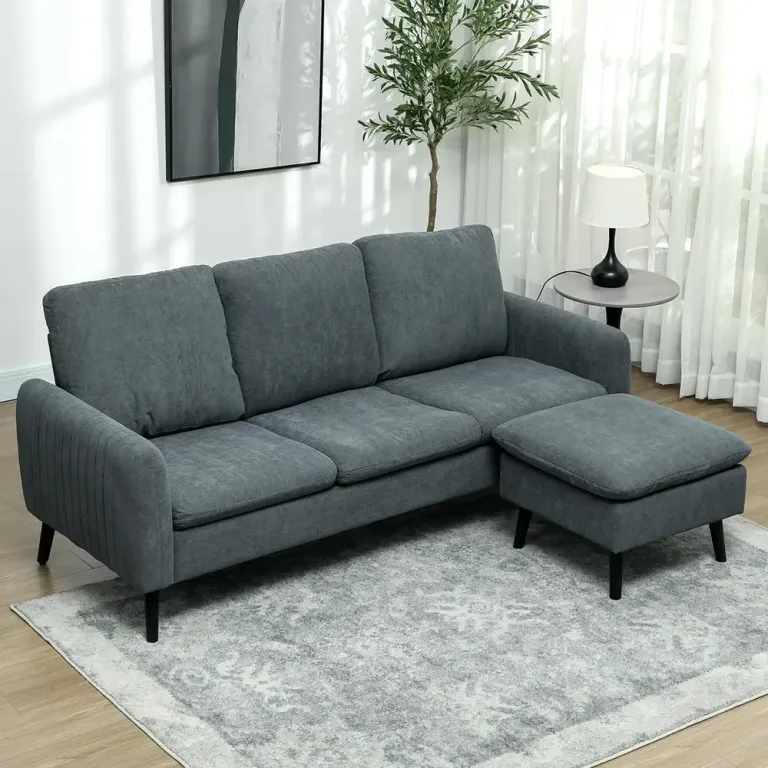 Soffa Hörnsoffa med Sovfunktion Grå 196 x 140 x 88 cm