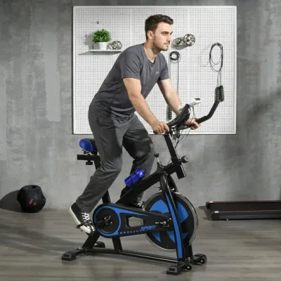Tyst Motionscykel med Motstånd Pulssensor och Monitor Blå