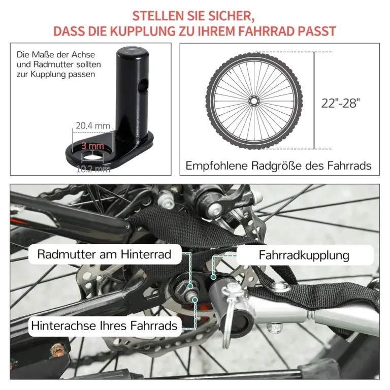 Hopfällbar Cykelvagn och Lastkärra, Röd/Svart
