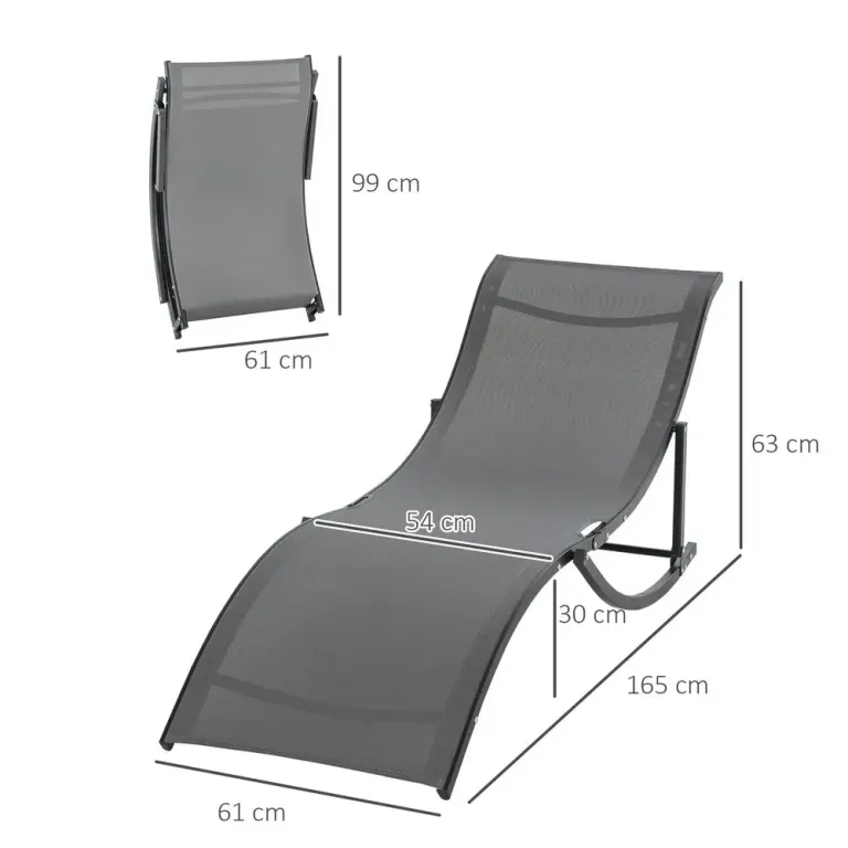 Solsäng Solstol Trädgårdsstolar i Aluminium 2-Pack 165 x 61