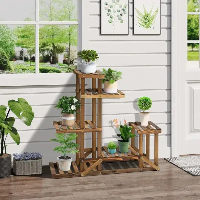 Blomtrappa i Massivt Trä Dekorativ 98 x 28 x 96,5 cm