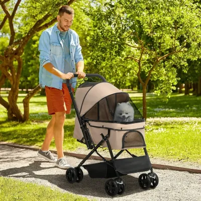 Hundvagn Husdjursvagn Ljusbrun av Oxford 76,5 x 52 x 95 cm