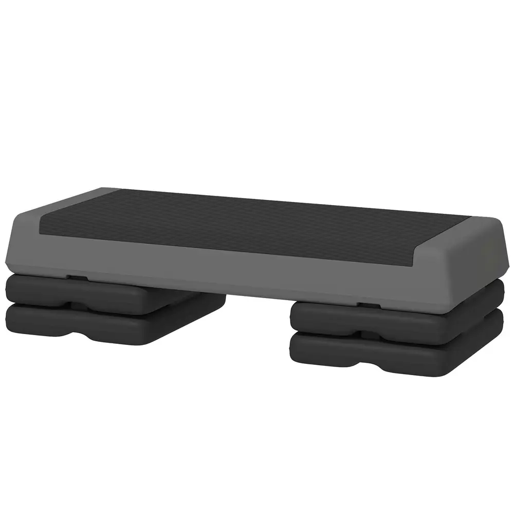 Aerobic Stepper Stegbräda Höjdjusterbar Grå 10,5-20,5 Cm