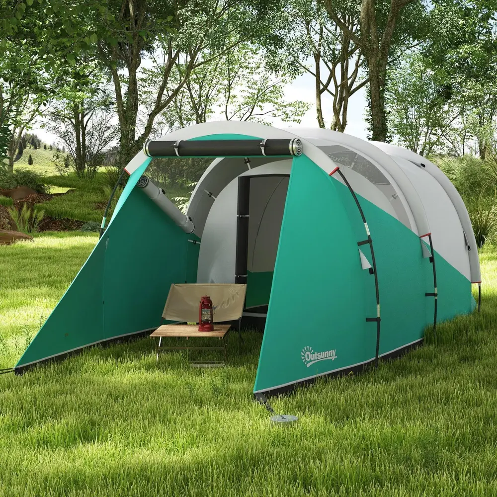 Tunneltält Campingtält Grön av Polyester Familjetält för 5