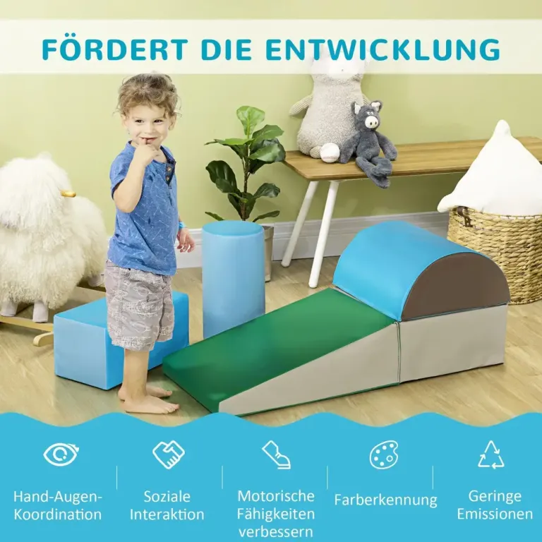 Byggklossar för Barn 5-Pack Mjuka och Säkra för 1-3 År Stor Skum