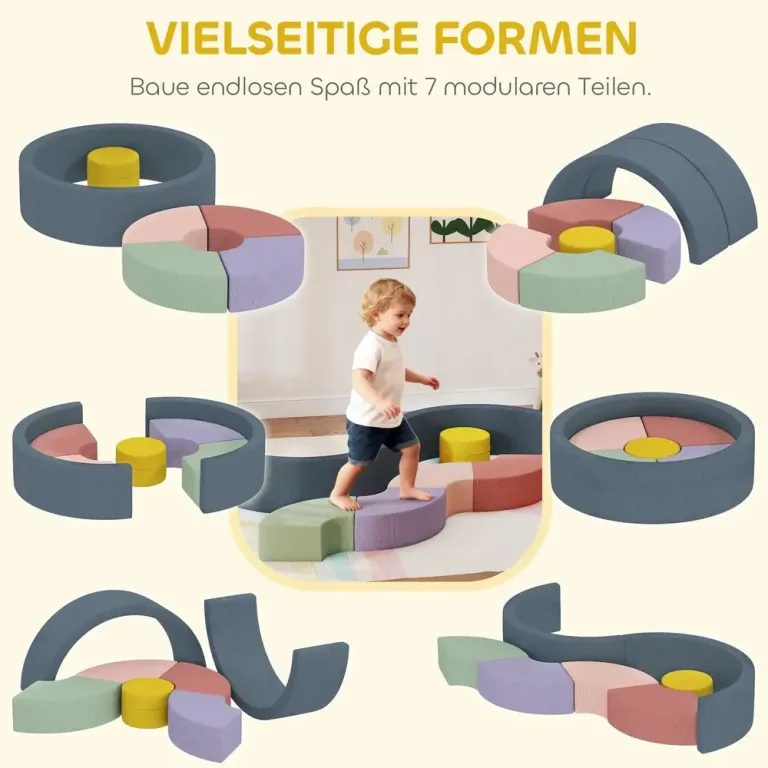 Byggklossar Mjuka 7 Delar Flerfärgad Skumgummi Mjukt Skumlekset Barn