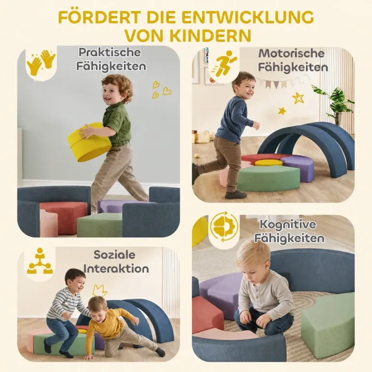 Byggklossar Mjuka 7 Delar Flerfärgad Skumgummi Mjukt Skumlekset Barn