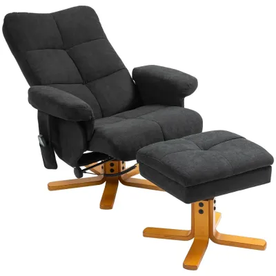 Massagestol med Liggfunktion Fotpall 80 x 86 x 99 cm