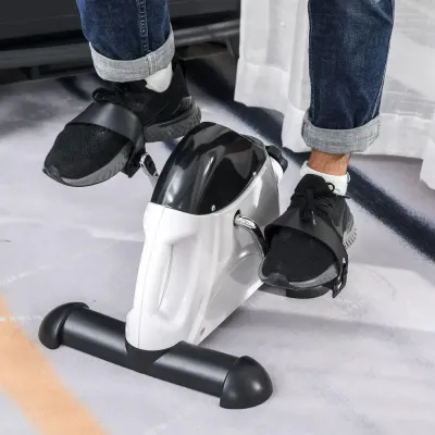 Minicykel Pedaltränare Svart Vit Metall för Hemmet