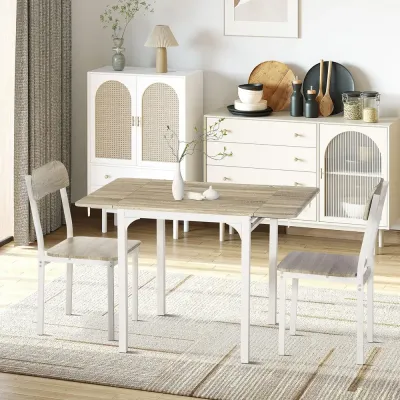 Matgrupp med Klaffbord 3 Delar Kompakt 120 x 60 x 75 cm