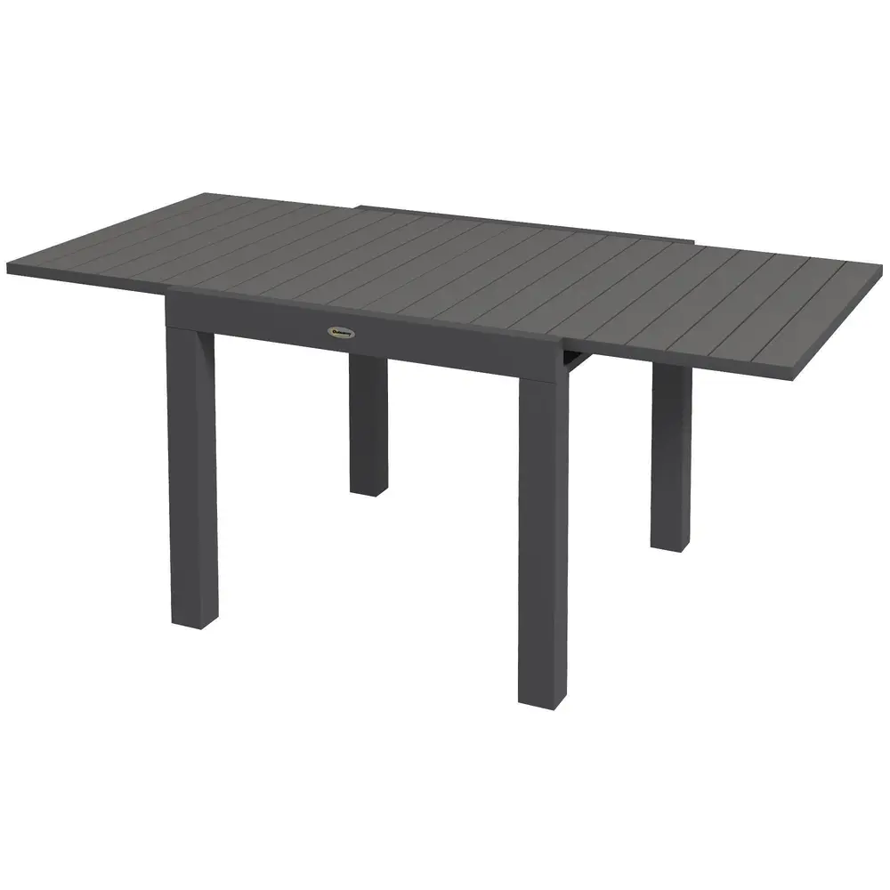 Trädgårdsbord Matbord Grå av Aluminium 81-162 x 80 x 75 Cm