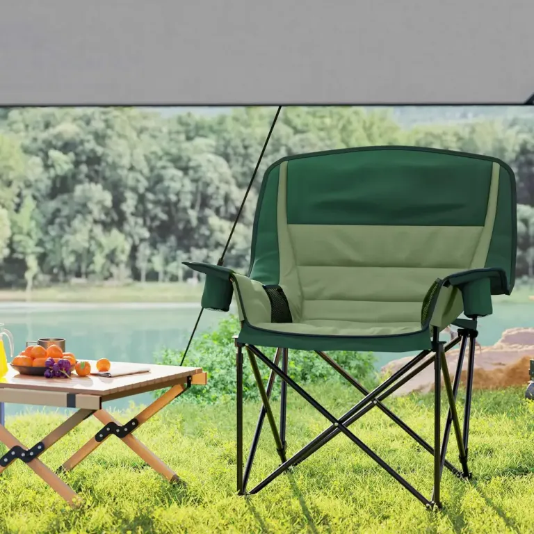 Campingstol Fällstol med Sidoficka Grön av Oxford Ve Metall