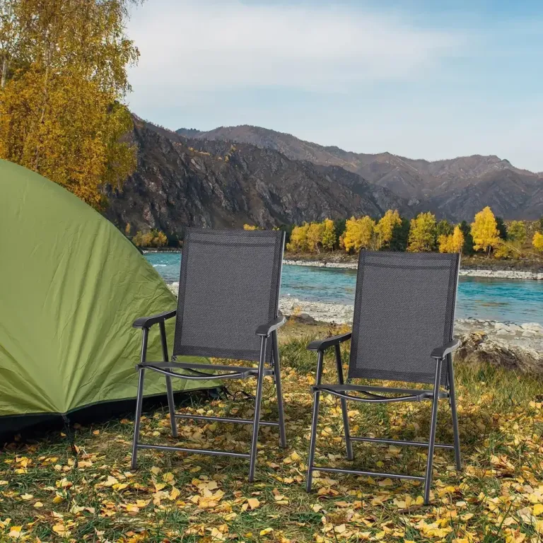 Campingstolar 2-Pack Hopfällbara Stolar 58 x 64 x 94 cm