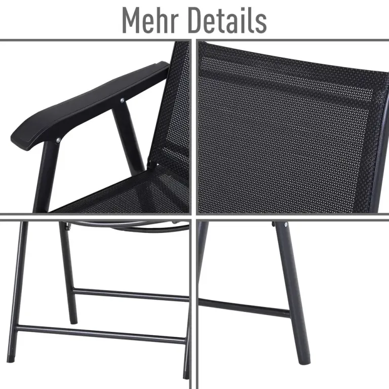 Campingstolar 2-Pack Hopfällbara Stolar 58 x 64 x 94 cm