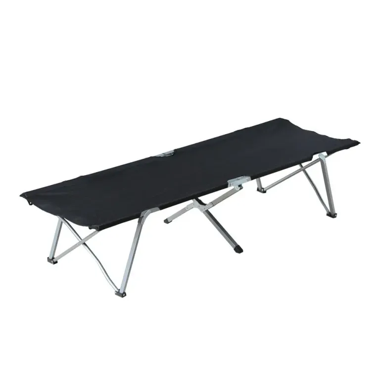 Hopfällbar Campingsäng med Bärväska 190 x 68 cm, Svart