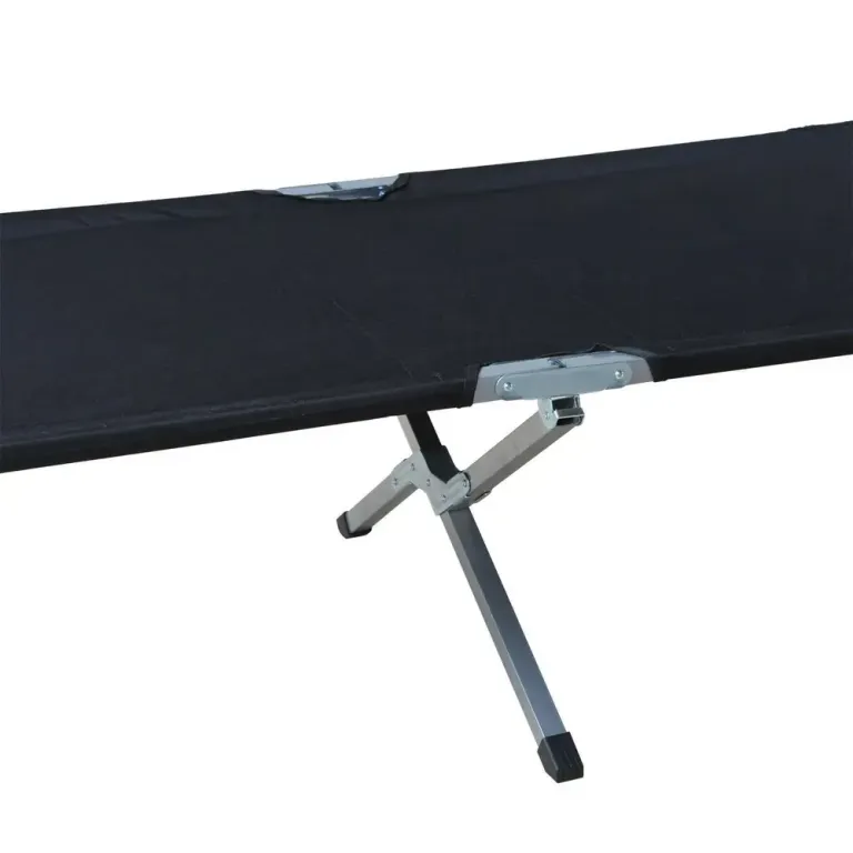 Hopfällbar Campingsäng med Bärväska 190 x 68 cm, Svart