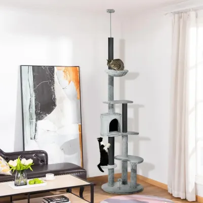 Klösträd Grå av Sisal och Plysch för 225-255 cm