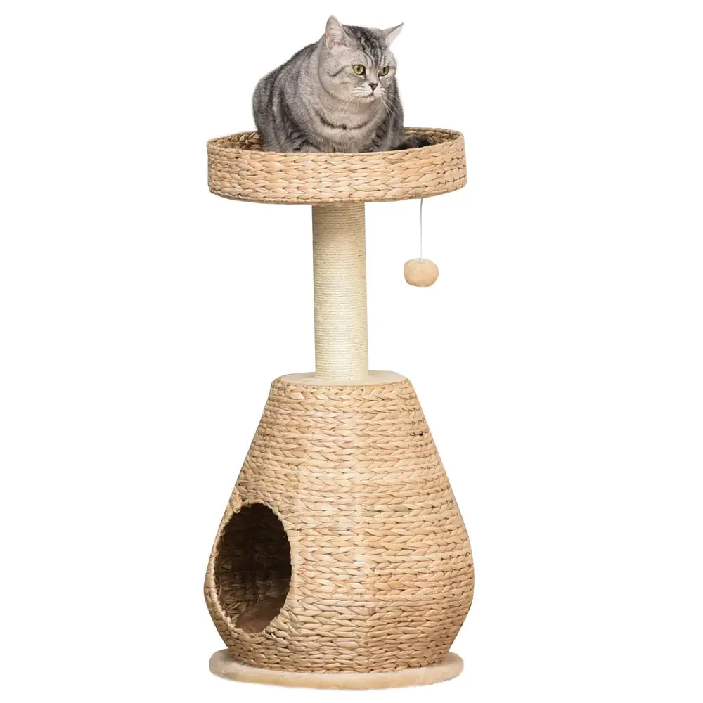 Klösträd med Kattgrotta & Lekboll 104 cm