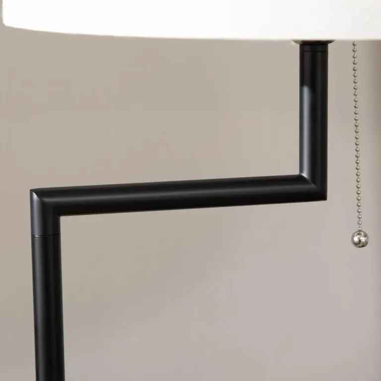 Golvlampa i Bambu med Hylla Natur/Svart 40 x 40 x 170 cm