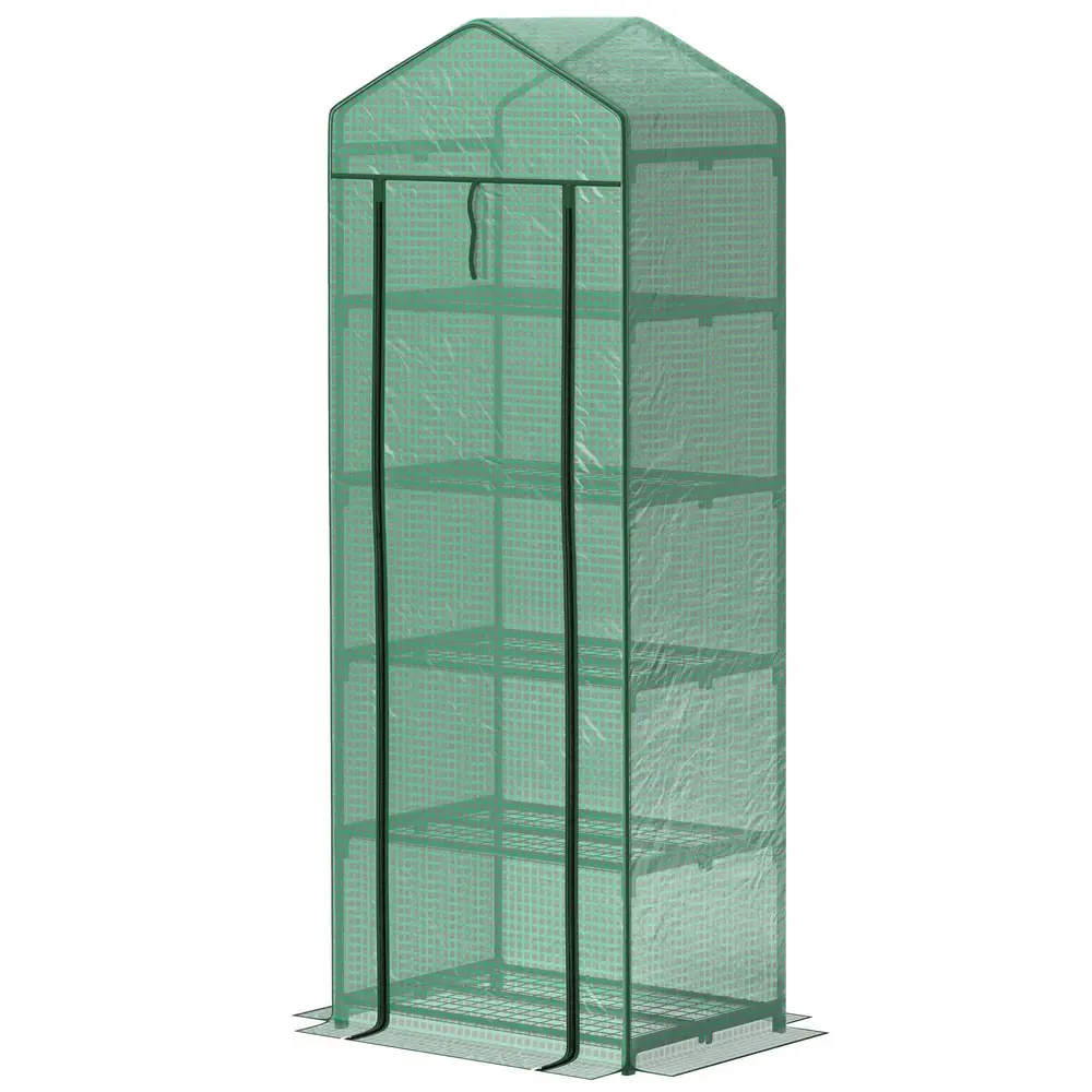 Litet Växthus Tunnelväxthus med Rulldörr 69 x 49 x 193 Cm