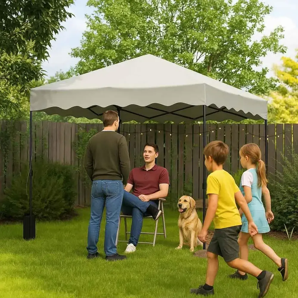 Lusthus Paviljong Pop-Up Partytält Krämvit 3 x 3 M