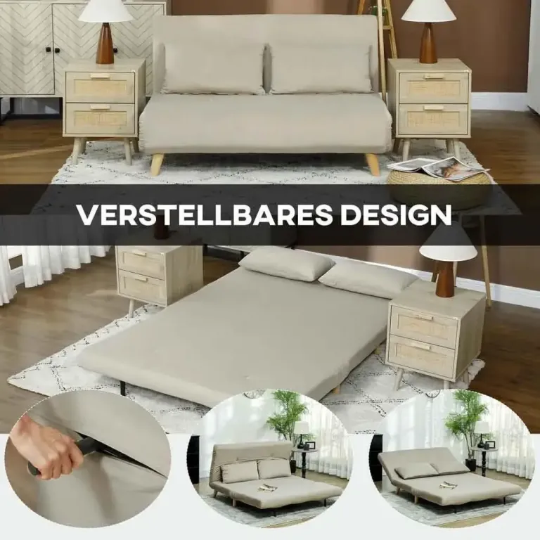 Bäddsoffa Soffa med Sovfunktion Beige 130 x 78 cm