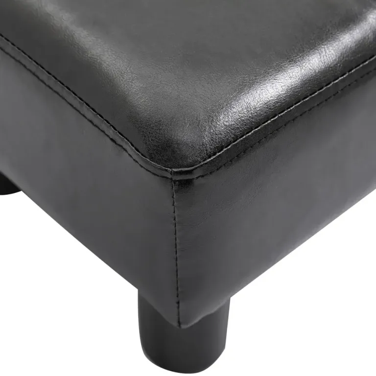 Chesterfield Pallbänk Svart Konstläder 40 x 30 x 24 cm