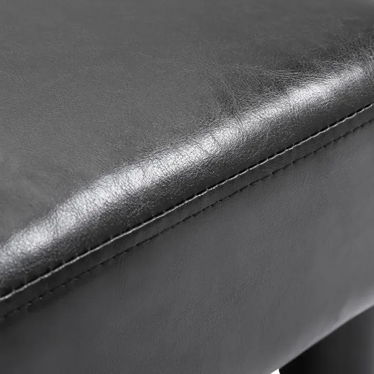 Chesterfield Pallbänk Svart Konstläder 40 x 30 x 24 cm