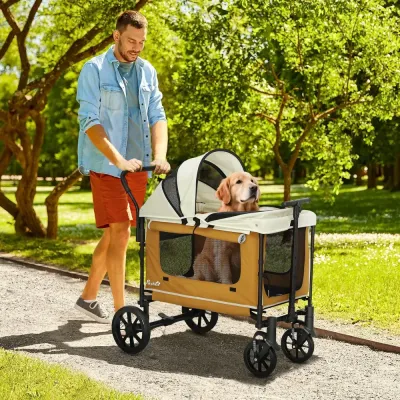 Hundvagn Dog Buggy Hopfällbar för Hundar 110x65x102 cm