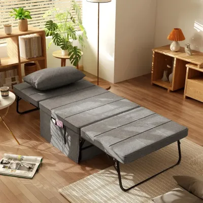 Hopfällbar Gästsäng och Ottoman 4-i-1 188 x 75 x 38 cm