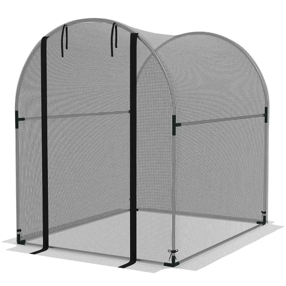Trädgårdsnät Växtskyddstält Svart av Stål 1,2 x 1,5 x 1,5 M