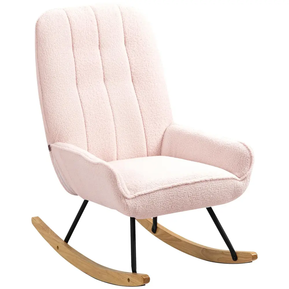 Gungstol Relaxstol Rosa av Sherpa Fleece 63 x 95 x 97 Cm