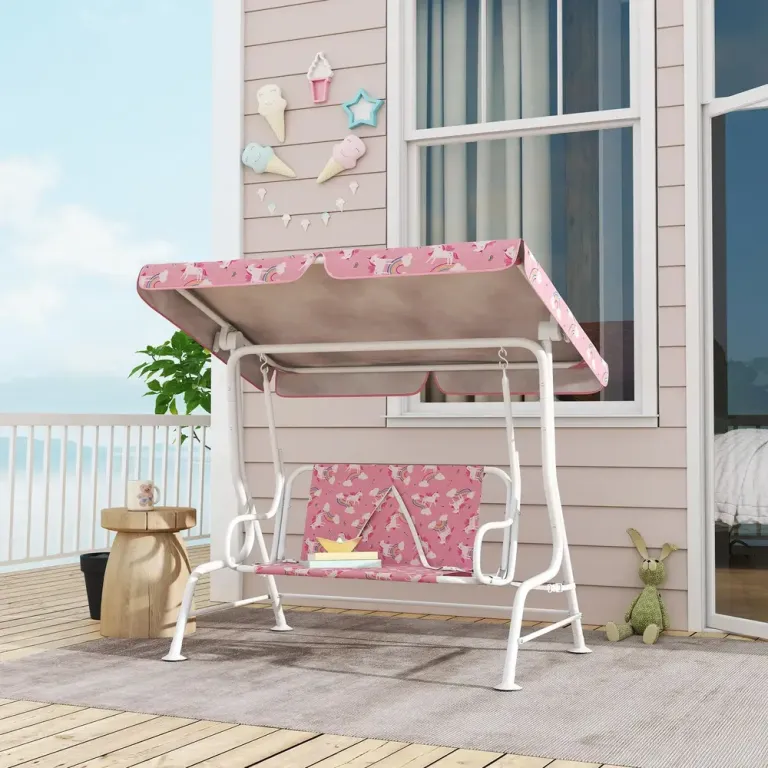 Barnhammock 2-Sits med Soltak, Rosa
