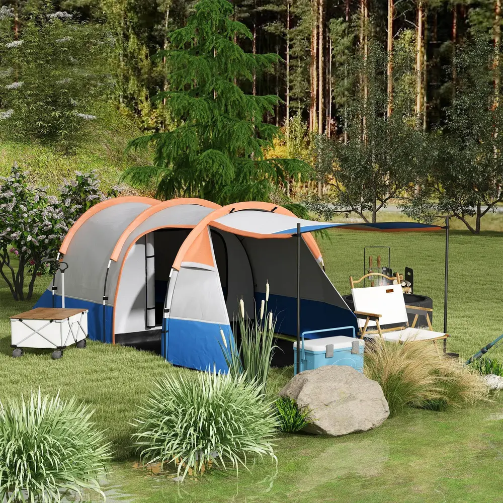 Campingtält Tunneltält för 3 Personer Orange av Polyester