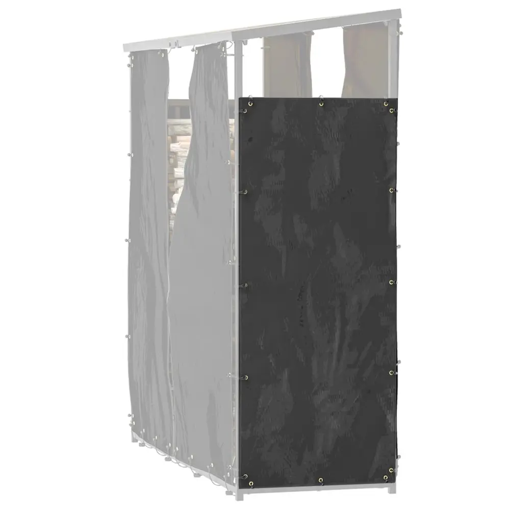 Vedställ Vedhylla Svart av Metall Set Om 148 x 62 x 185 Cm