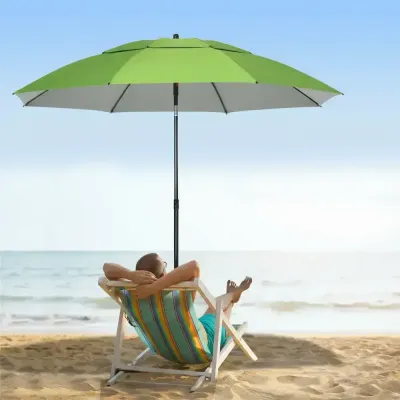 Strandparasoll med Ventilationshål och Skyddskåpa Ø185 cm