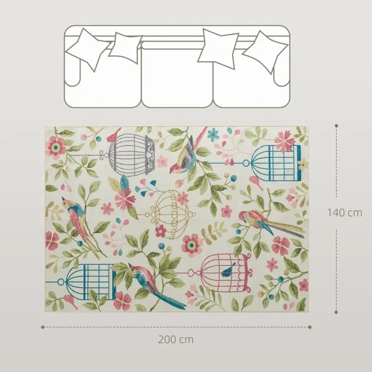 Country Rug Mångsidig i Polyester Lättskött Färgglad