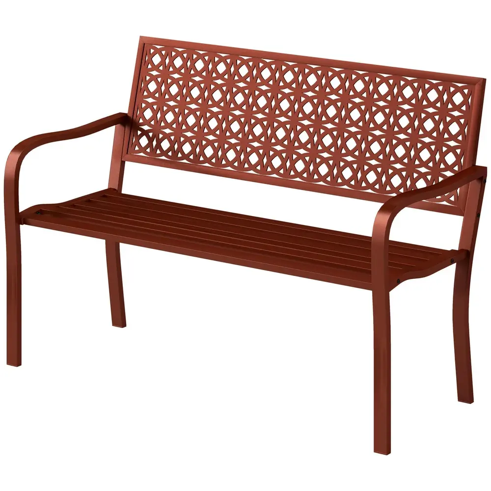 Trädgårdsbänk Parkbänk 2-Sits Röd 127 x 63 x 85 Cm