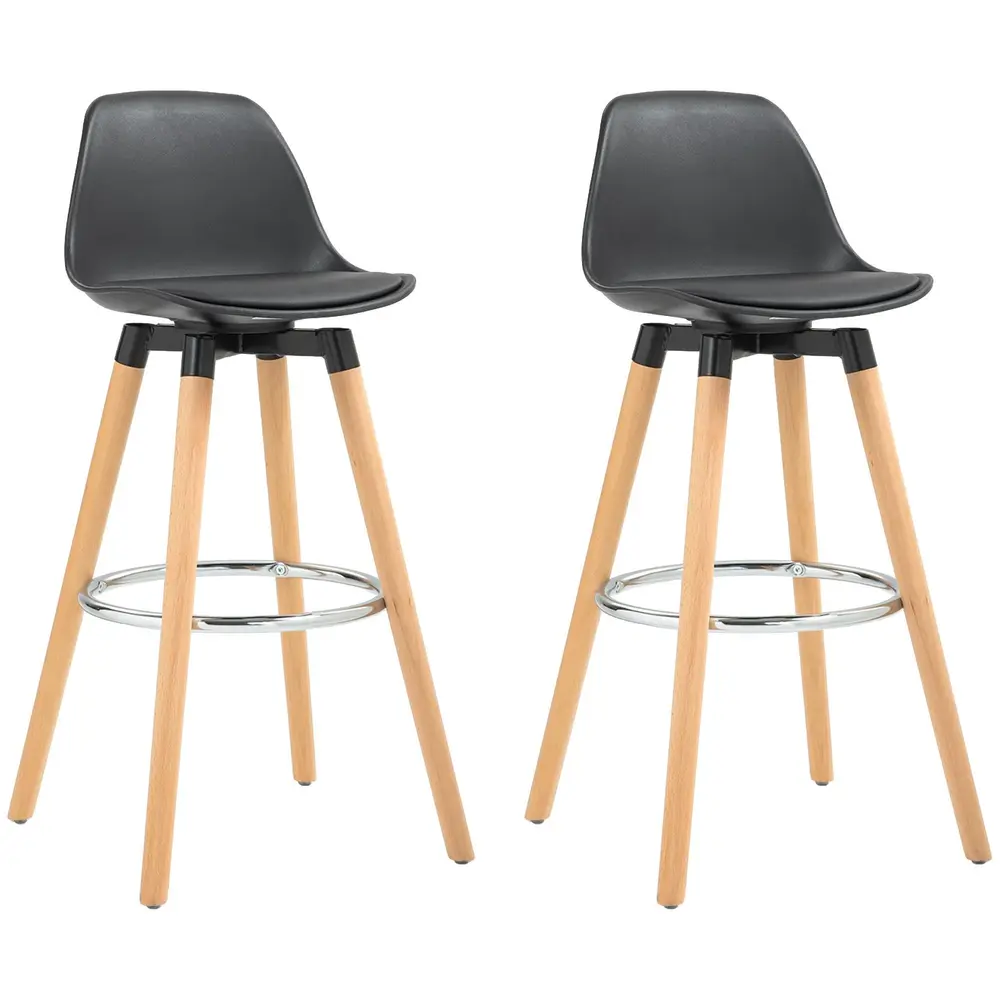Barstolar 2-pack i Skandidesign med Fotstöd 43 x 43 x 91 Cm