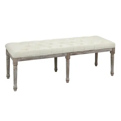 Stoppad Sängbänk i Vintagestil 142 x 47 x 51 cm, Beige