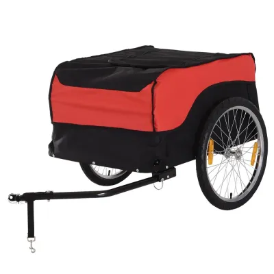 Hopfällbar Cykelvagn och Lastkärra, Röd/Svart