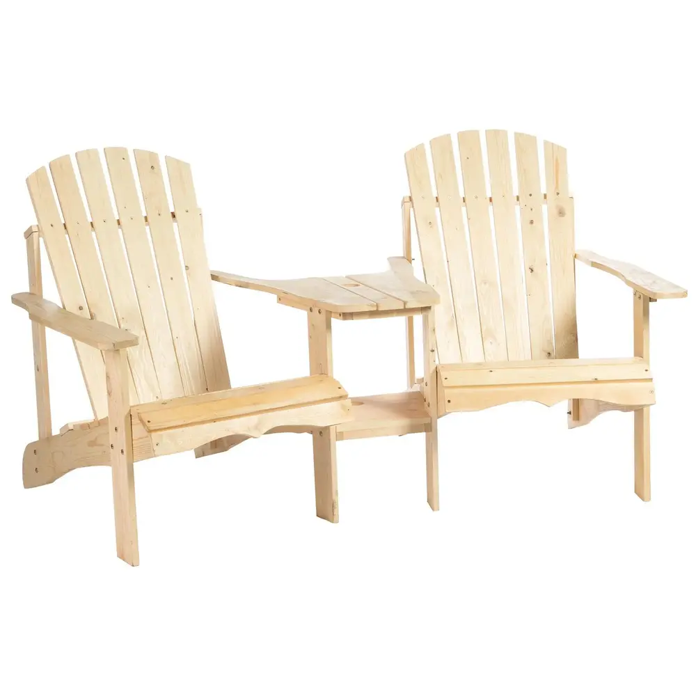 Adirondackstol för Två med Bord Klassisk 178 x 87 x 92 Cm