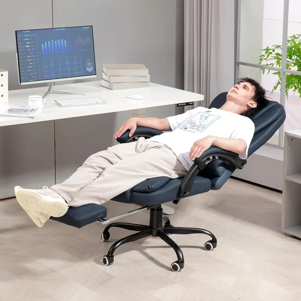 Massagestol 7 Vibrationspunkter Fot- och Ryggstöd upp