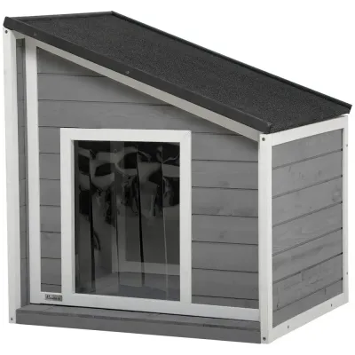 Hundkoja i Granträ för Små Hundar Utehus 71 x 58 x 53 cm