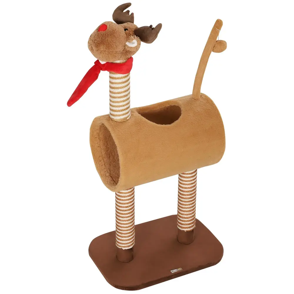 Kattträd i Hjortdesign med Grotta Lekboll 98 Cm