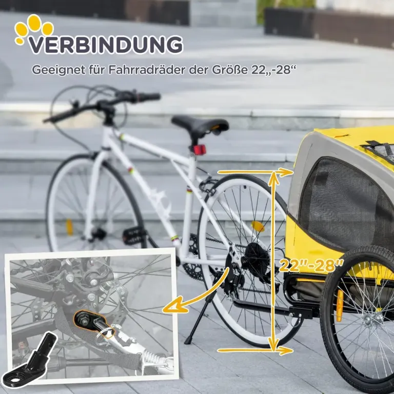Cykelkärra för Hund Säker Transportvagn Hundvagn Stalram