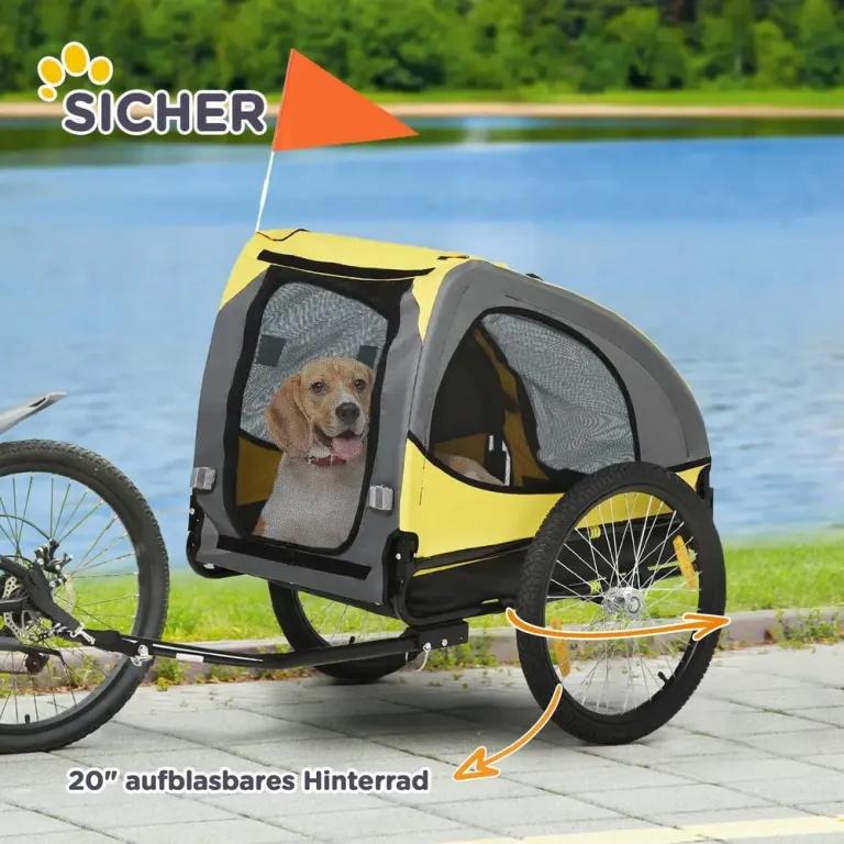 Cykelkärra för Hund Säker Transportvagn Hundvagn Stalram