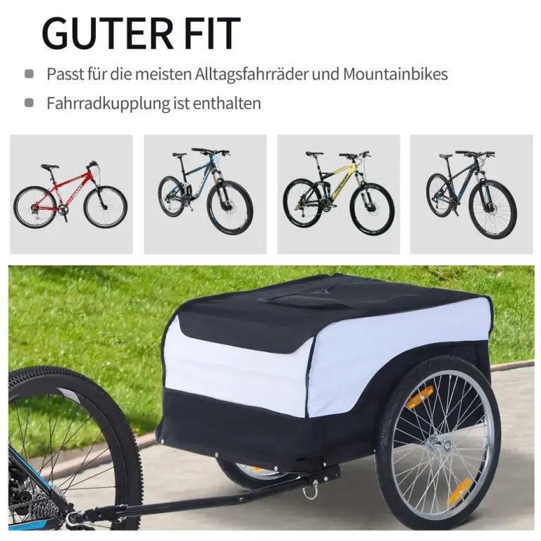 Hopfällbar Cykelkärra för Last Upp till 40 kg Lastvagn Metall Oxford