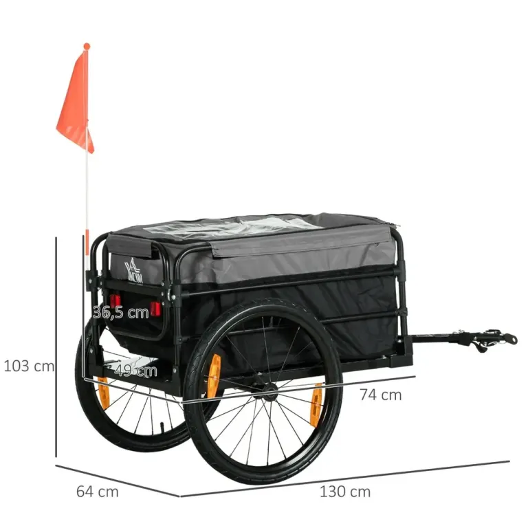 Cykelkärra och Transportvagn 2-i-1 Lastvagn Dragstång